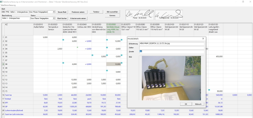 MWM-Libero: Tabellenerfassung mit direktem Zugriff auf die Kamera und mit der Erfassung von Unterschriften.