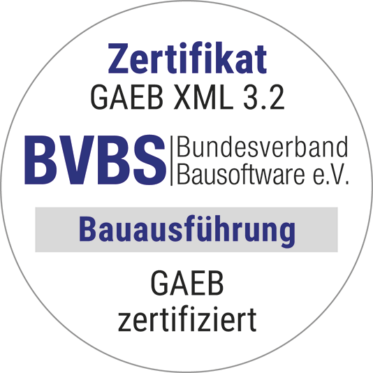 Zertifizierungssiegel GAEB DA XML 3.1